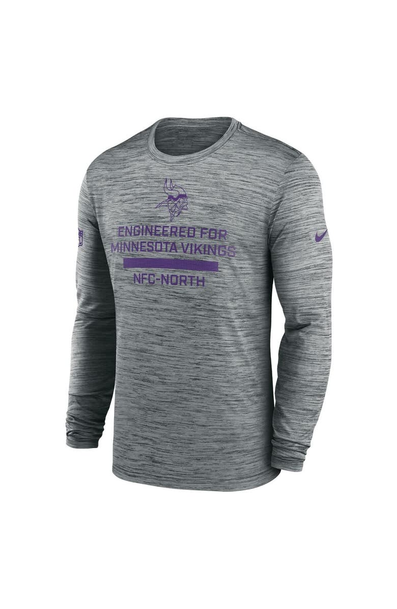 Nike Men's Nike Gray Minnesota Vikings Sideline Velocity Performance Long Sleeve T-Shirt, Alternate, color, Gray