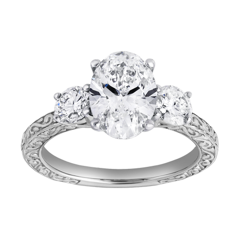 Caldria 14K Gold 2.65 Ct Oval Lab Grown Diamond Engagement Ring