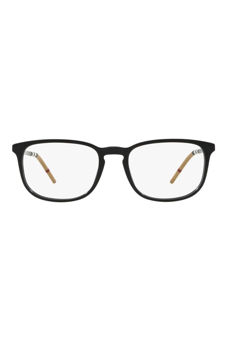 Burberry 57mm Icon Stripe Detail Square Optical Glasses (Men) | Nordstrom
