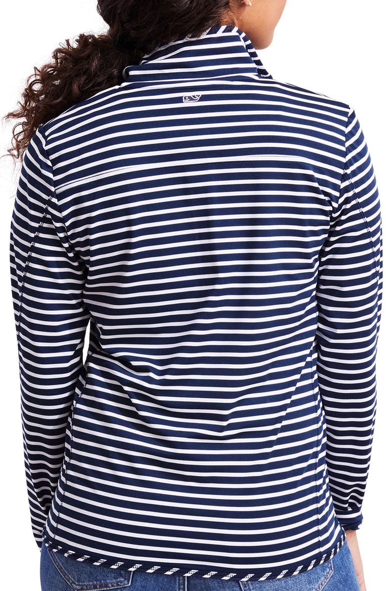 vineyard vines Microstripe Sankaty Half Zip Shep Shirt, Alternate, color, 7595 Navy