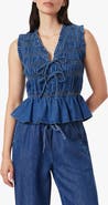 Habitual Ruffle Denim Tank Top