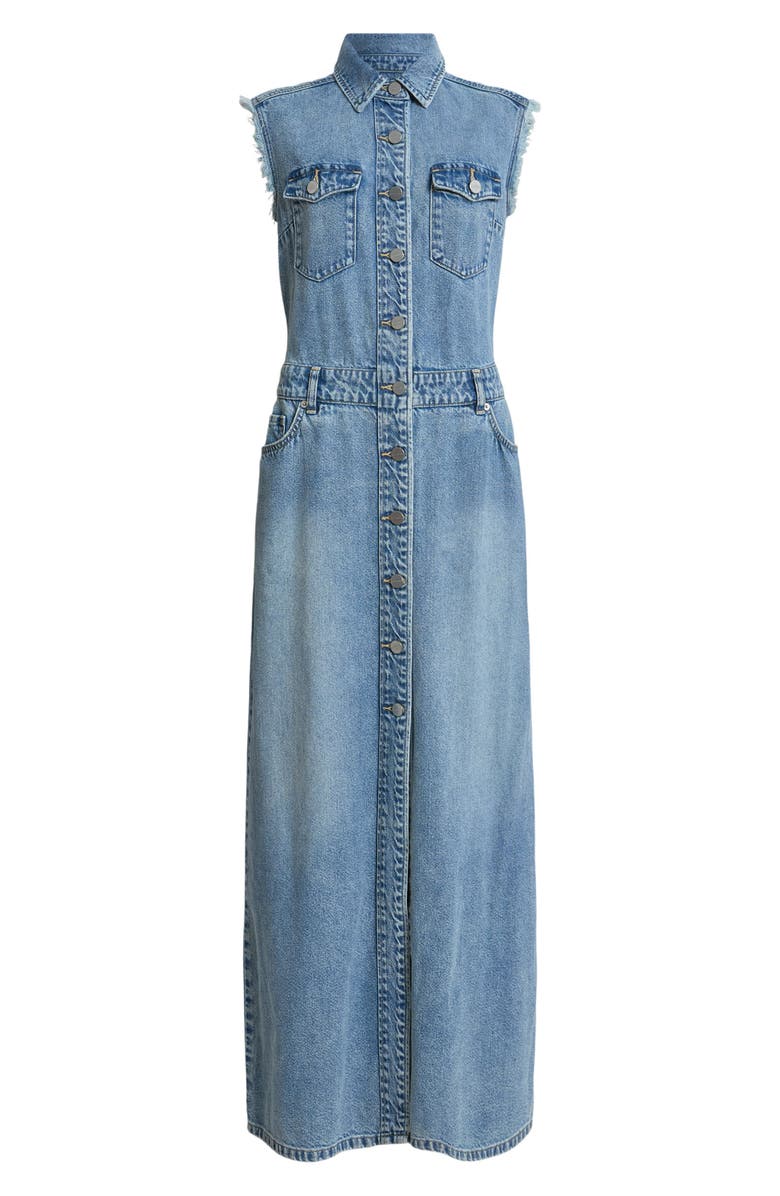 AllSaints Blair Sleeveless Denim Dress, Alternate, color, 