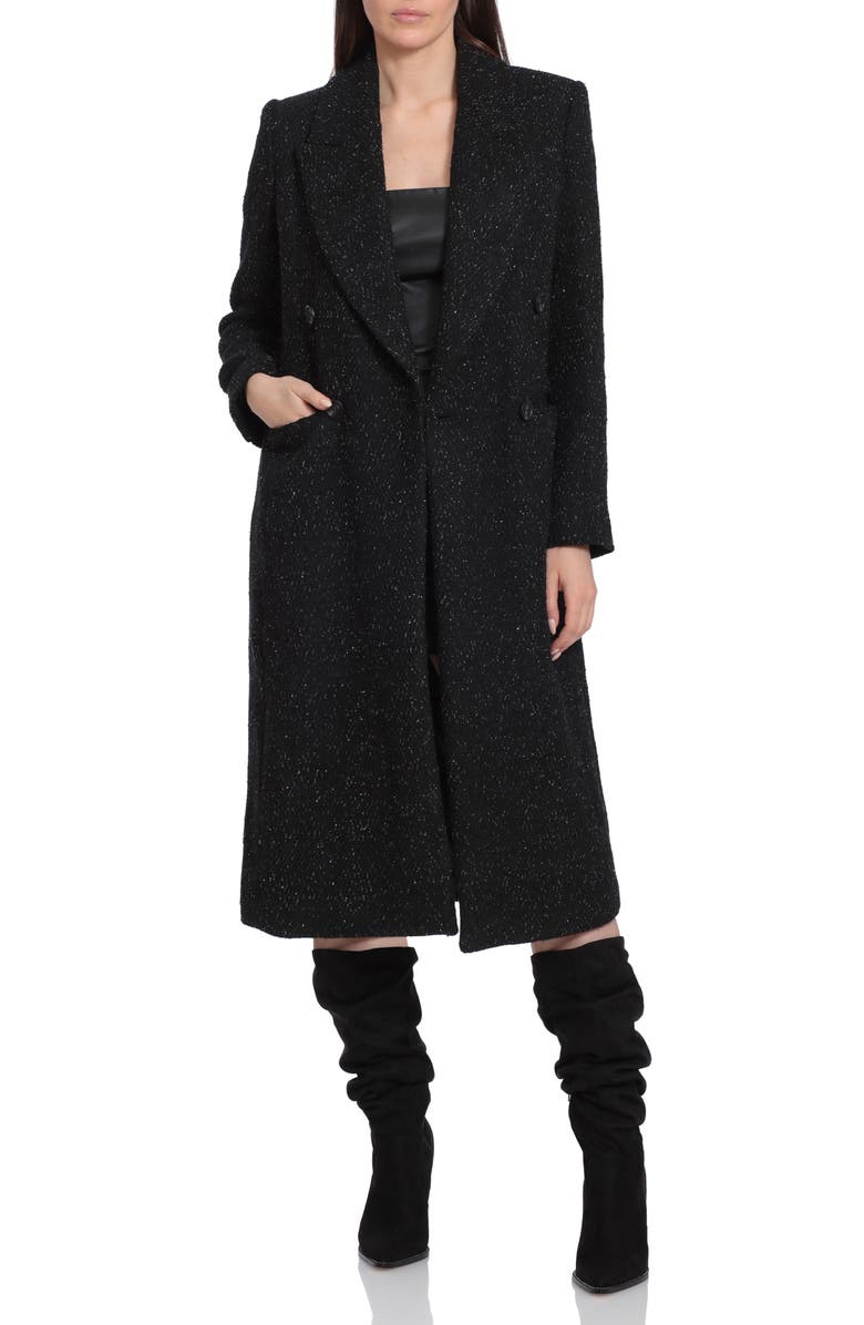 Avec Les Filles Double Breasted Metallic Thread Coat, Main, color, 