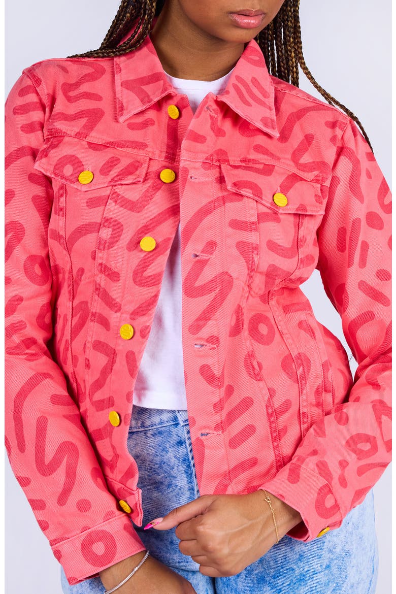 Zap Denim Jacket, Alternate, color, Watermelon