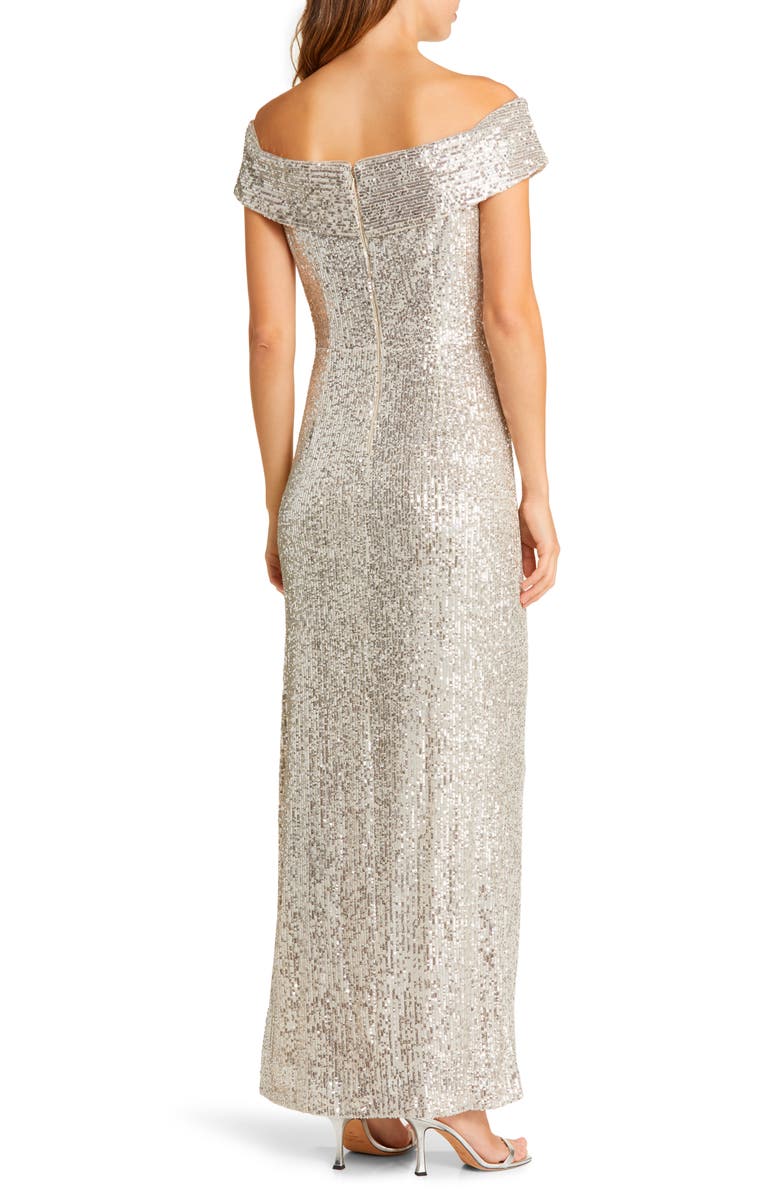 Vince Camuto Sequin Off the Shoulder Gown, Alternate, color,