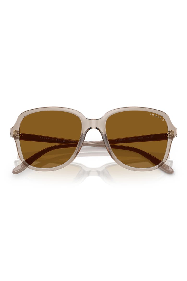 53mm Polarized Square Sunglasses, Alternate, color, CARAMEL POLARIZED