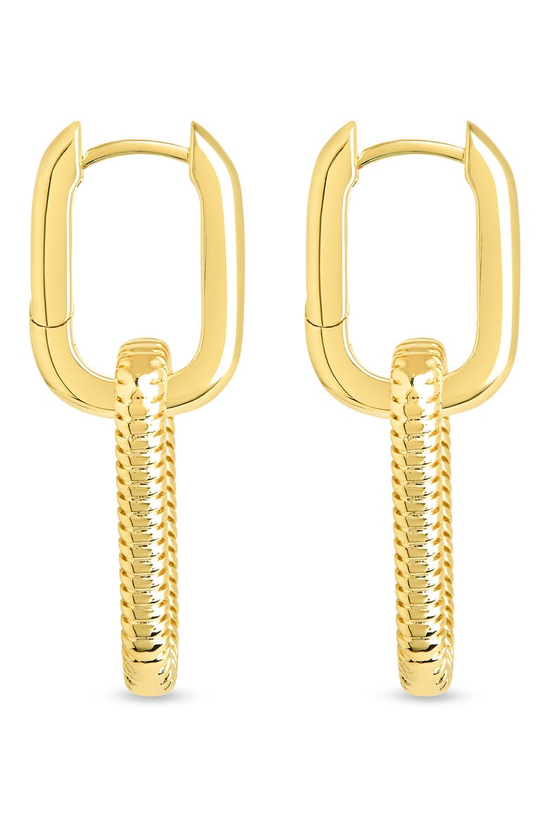 Sable Cubic Zirconia Link Drop Earrings, Alternate, color, GOLD