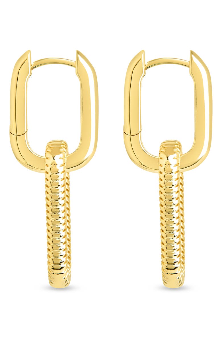 Sterling Forever Sable Cubic Zirconia Link Drop Earrings, Alternate, color, Gold