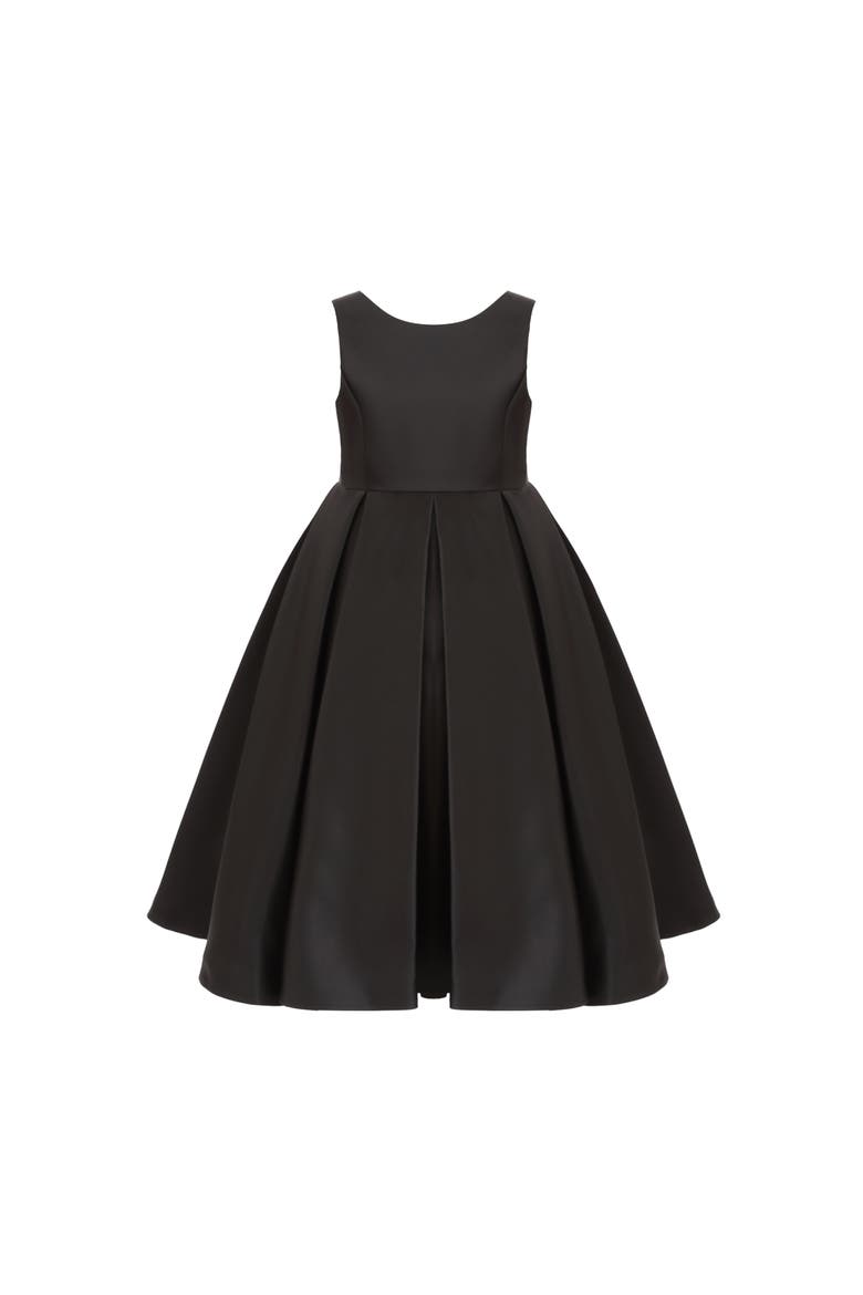 Satin Bow-Back Dress, Main, color, Black