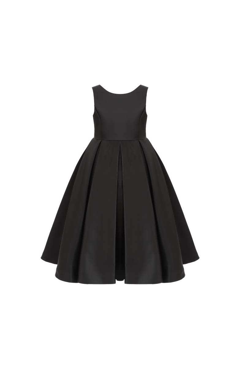 Tulleen Satin Bow-Back Dress, Main, color, Black