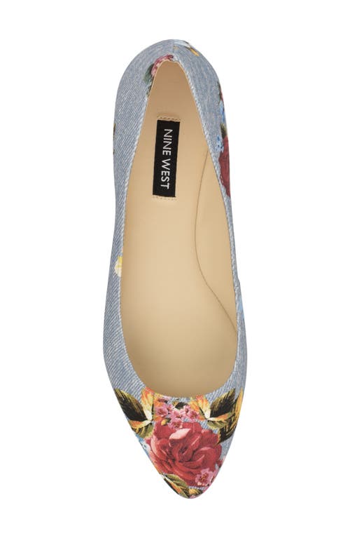 Nine West Speakup Flat In Medium Blue