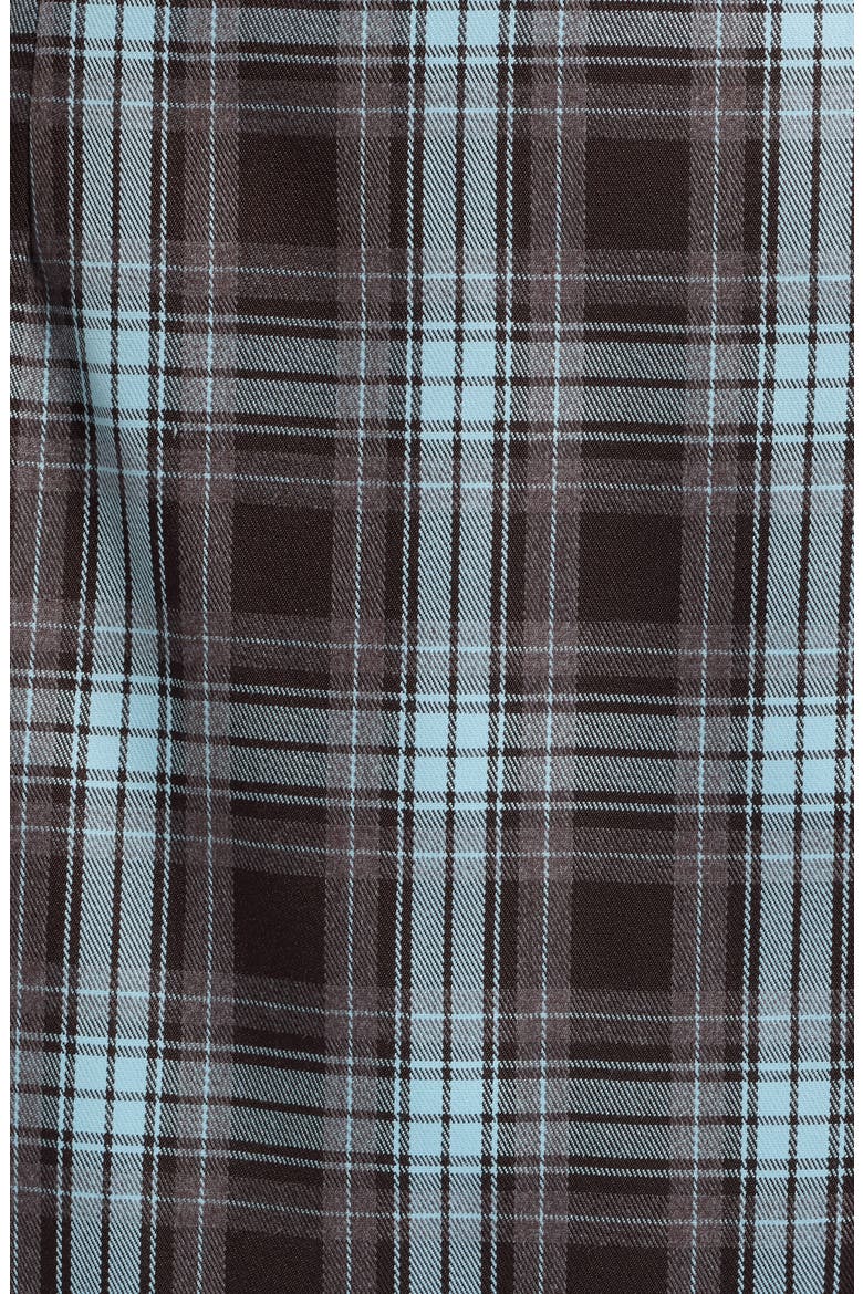 Kelly Faux Wrap Miniskirt, Alternate, color, CHOC/ BLUE PLAID