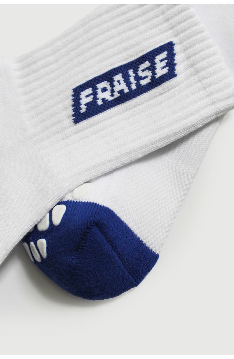 Fraise Cobalt Dipped Crew Grip Socks, Alternate, color, Cobalt