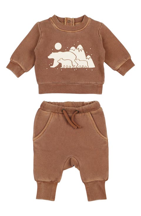 Organic Cotton Fleece Graphic Sweatshirt & Joggers Set (Baby)