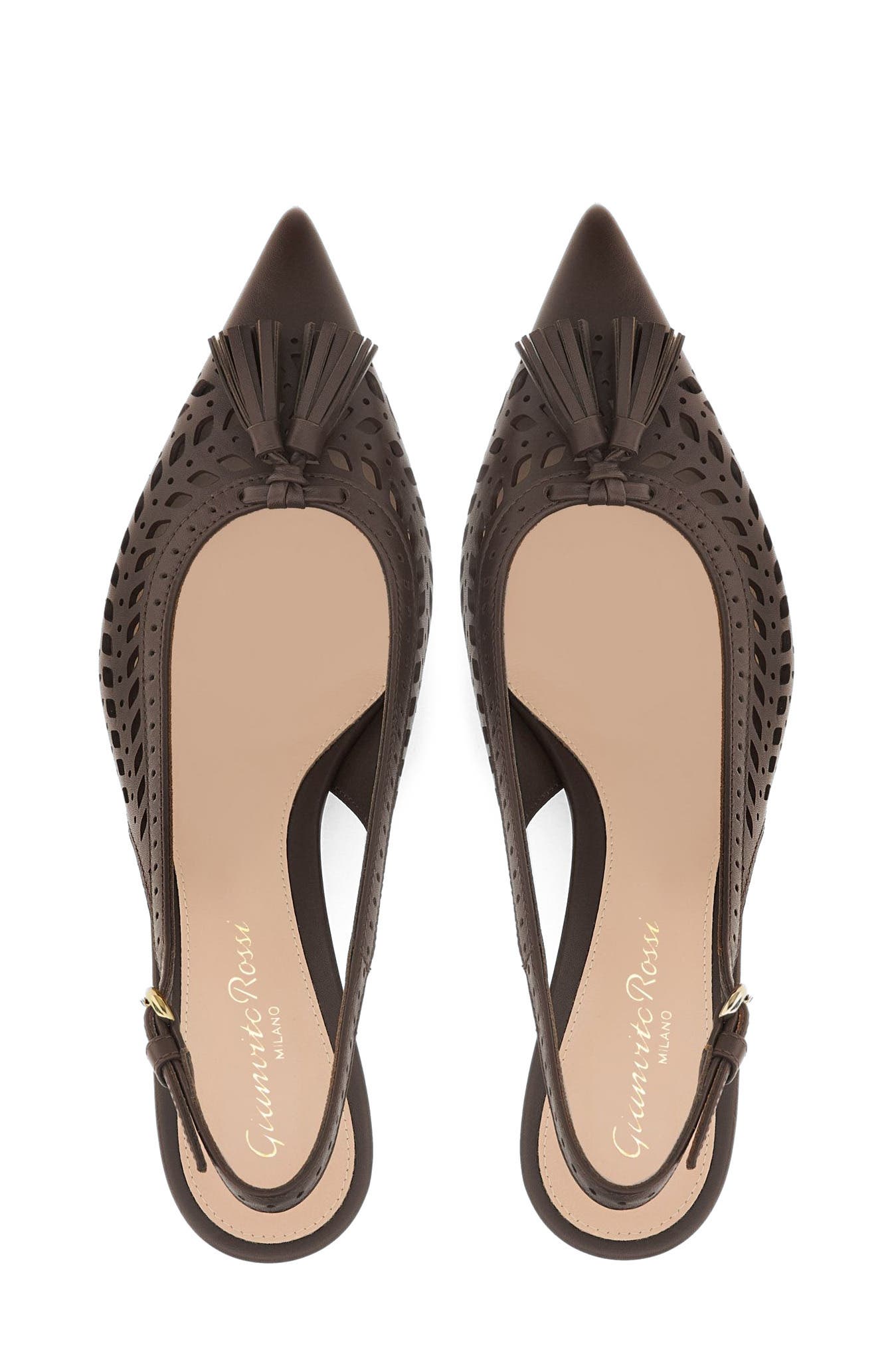 Gianvito Rossi Fes Sling Slingback, Alternate, color, Brown Calf Leather