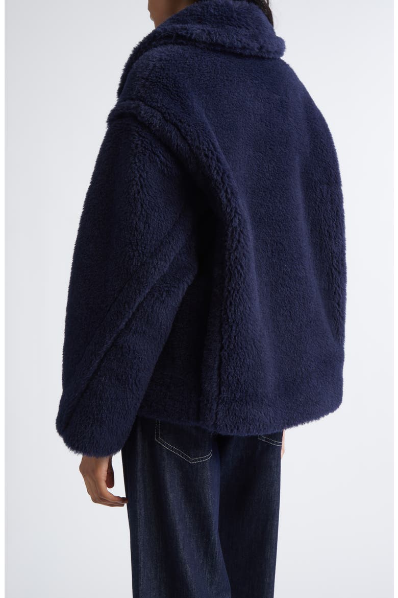 Fuggito Alpaca, Virgin Wool & Silk Blend Teddy Coat, Alternate, color, ULTRAMARINE