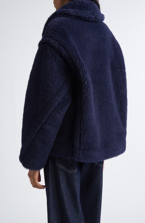 Max Mara Fuggito Alpaca, Virgin Wool & Silk Blend Teddy Coat In Blue
