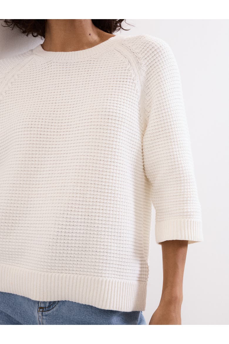 Odette Waffle Knit Sweater, Alternate, color, Ivory