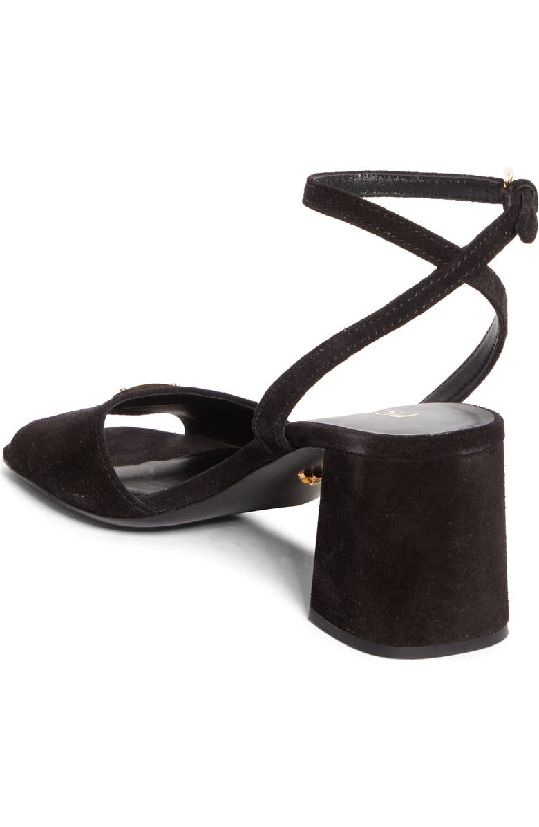 Prada Block Heel Ankle Strap Sandal, Alternate, color, Black