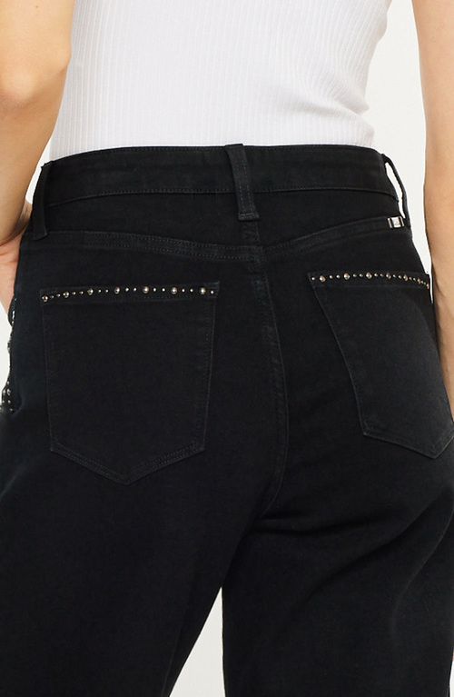 Kancan Sterling High Rise Crop Wide Leg Jeans In Black