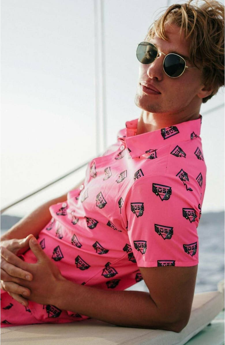 OOSC Baewatch Men's Short Sleeve Shirt, Alternate, color, Pink