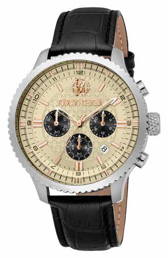 Stile Chronograph Quartz Leather Strap Watch, 44mm