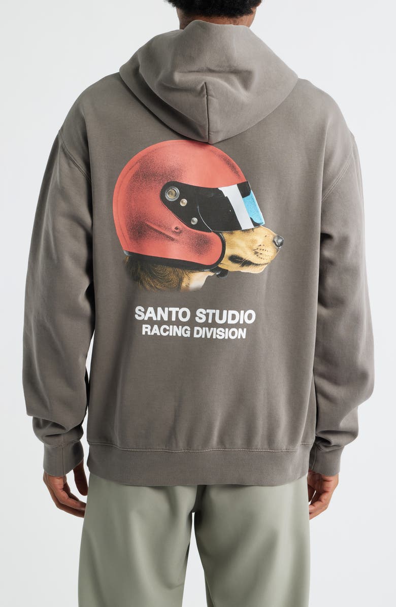 SANTO STUDIO Speed Dogs Graphic Hoodie, Alternate, color, Cement