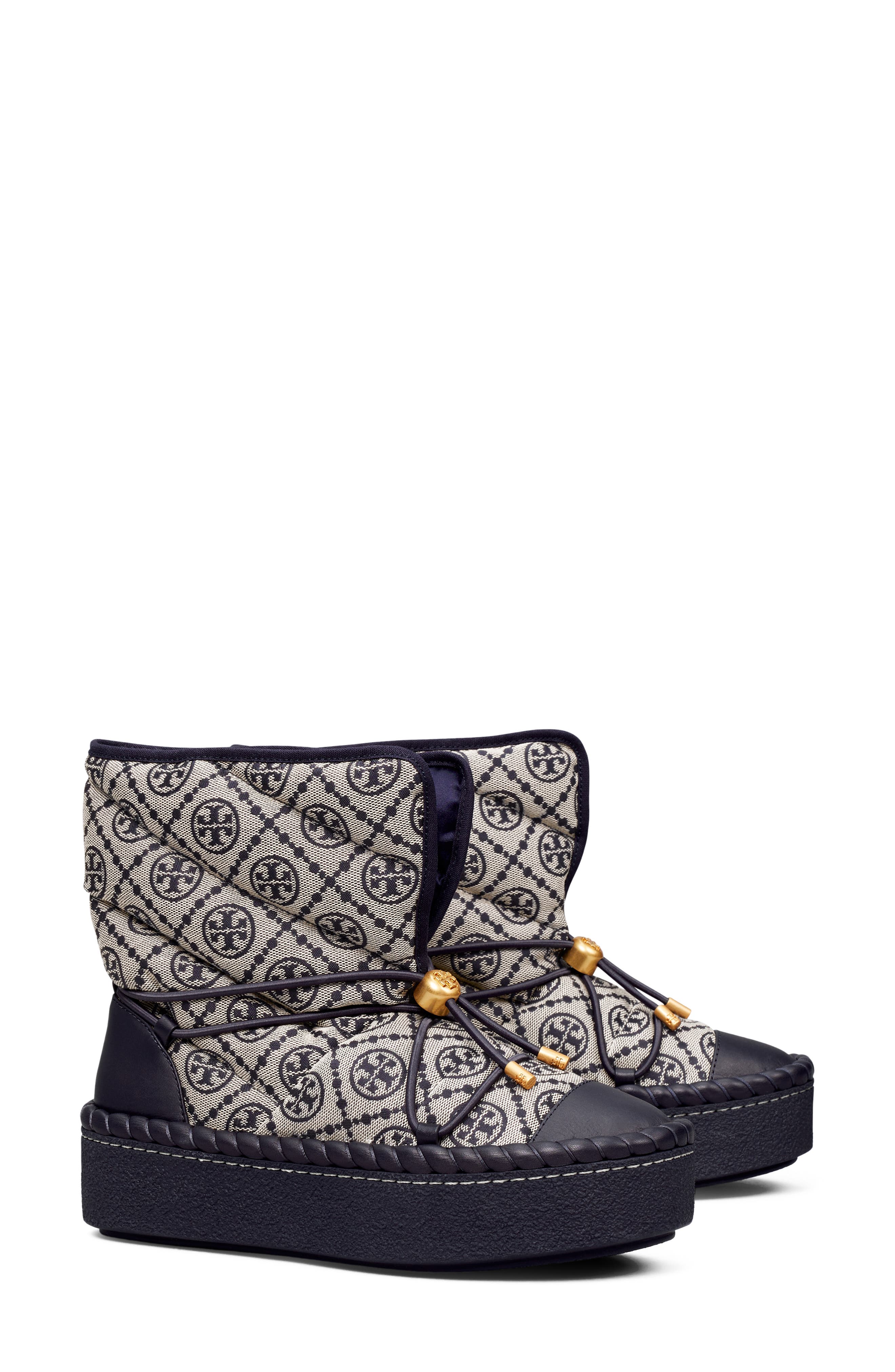 T Monogram Bootie, Main, color, NAVY LOGO PERFECT NAVY