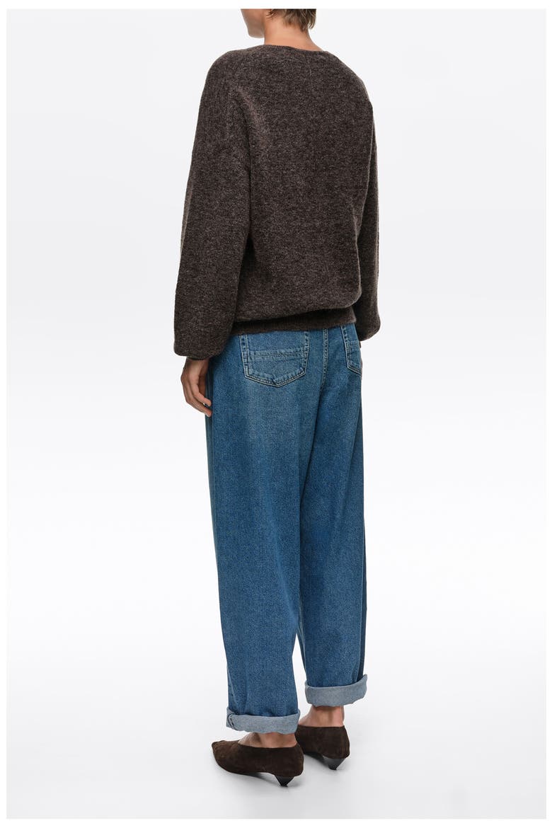 Mohair V-Neck Oversize Sweater, Alternate, color, DARK TAUPE