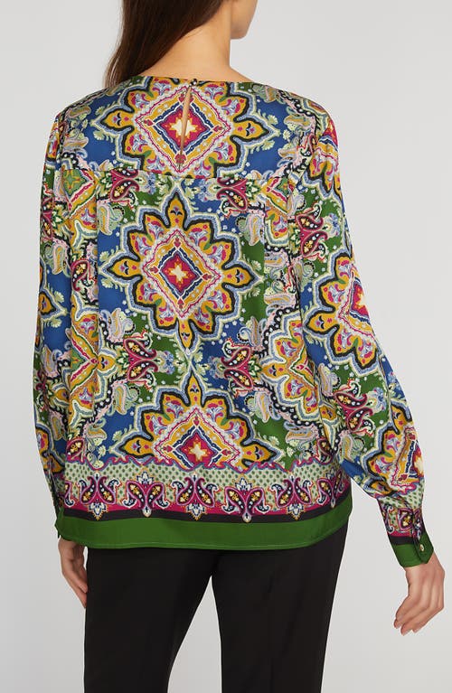 Elie Tahari The Valerie Stretch Silk Top In Valencia Print