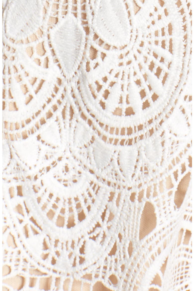 Lace Romper, Alternate, color, IVORY/ NUDE