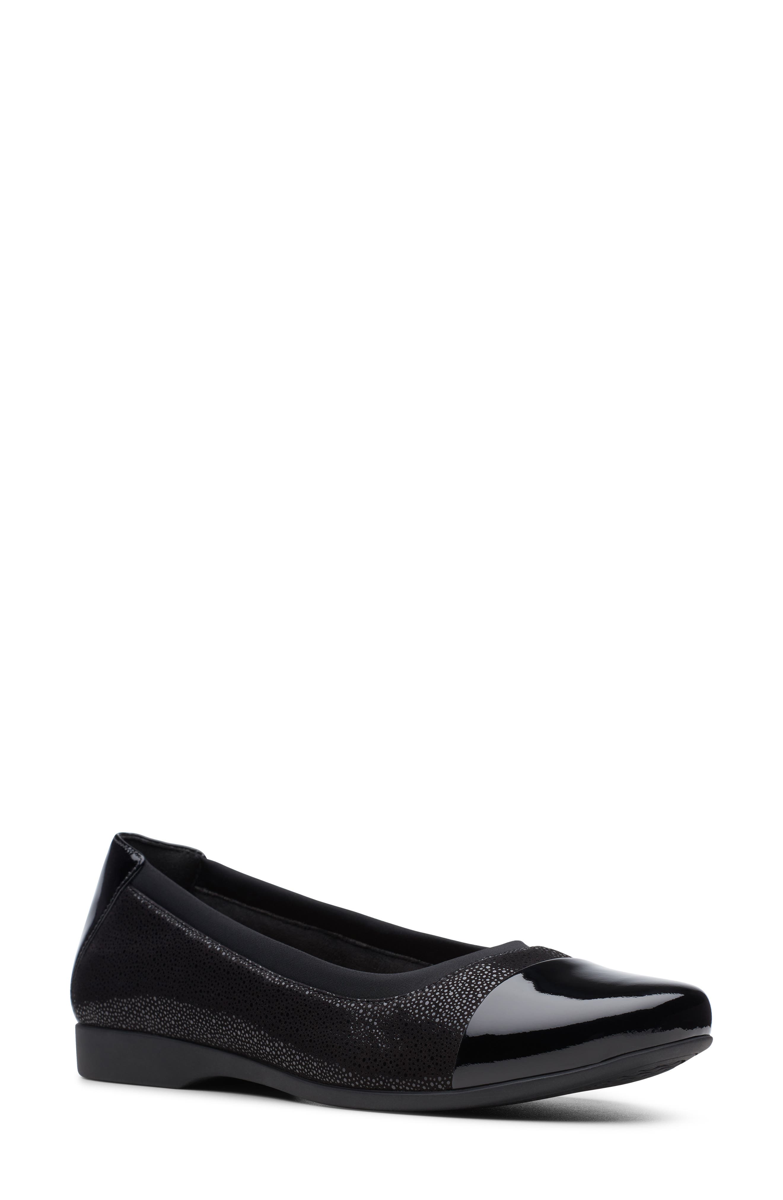 Un Darcey Cap Flat, Main, color, BLACK/ BLACK LEATHER