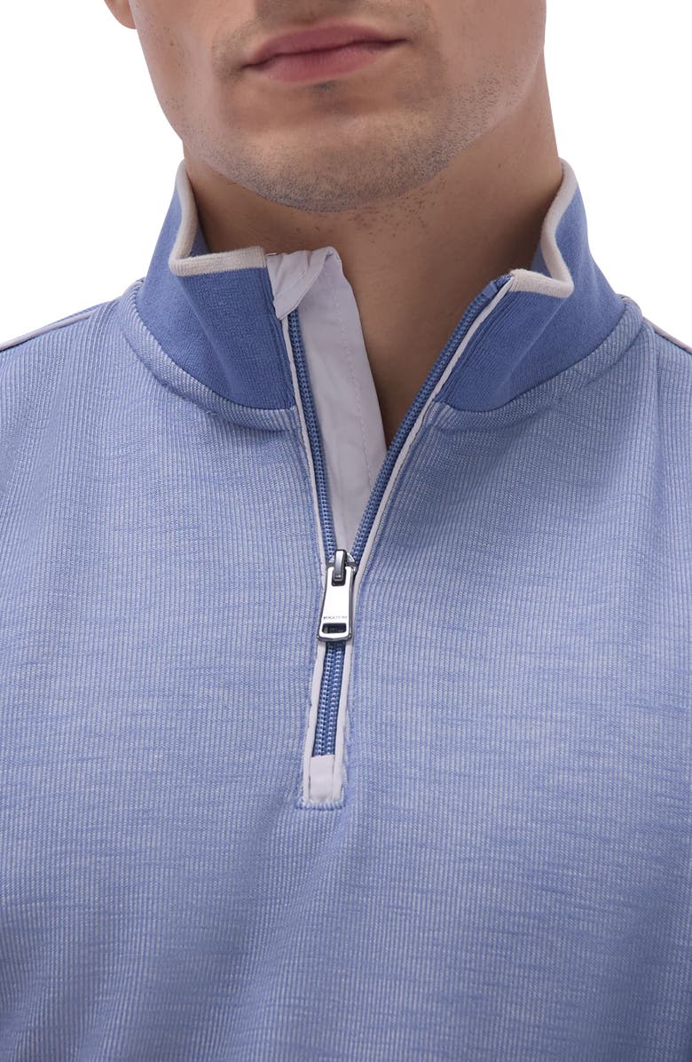 Bugatchi Quarter Zip Performance Pullover, Alternate, color, Cobalt