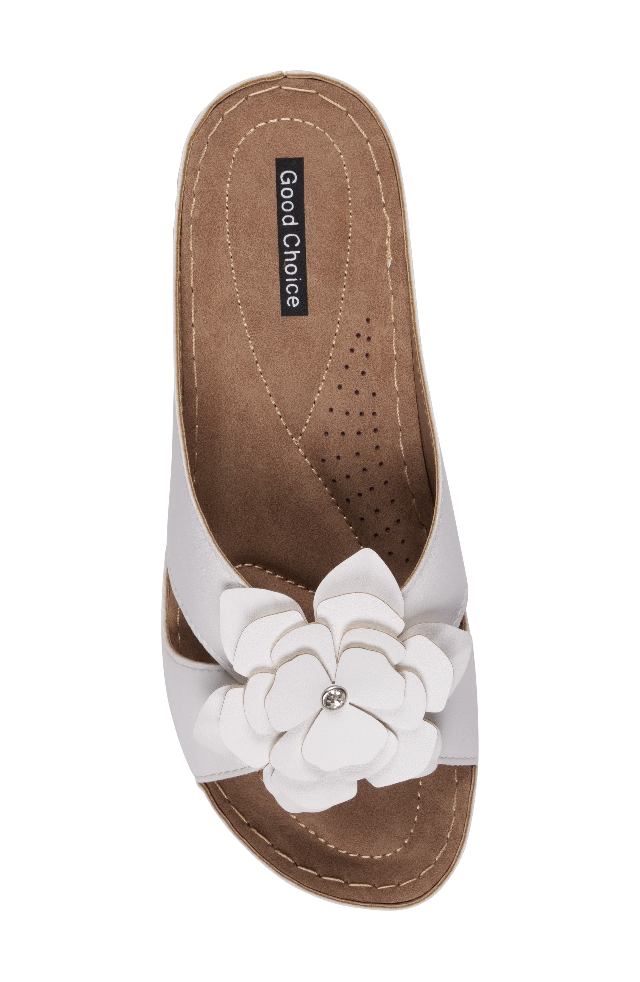 Joy Flower Sandal, Alternate, color, WHITE