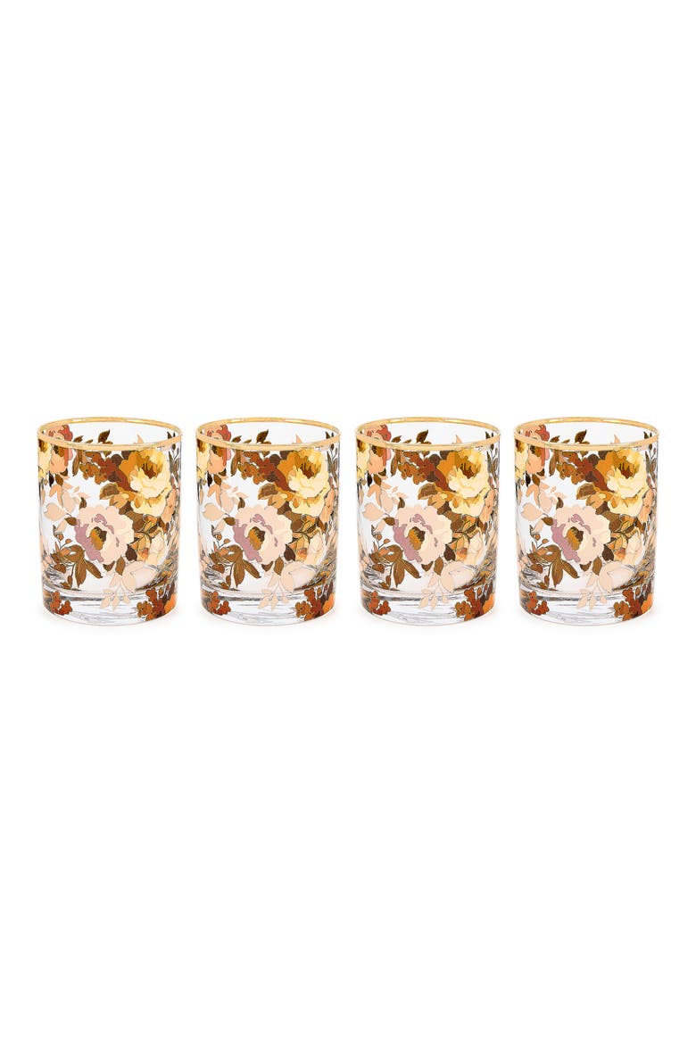 Set of 4 Wild Rose Tumblers, Main, color, PINK