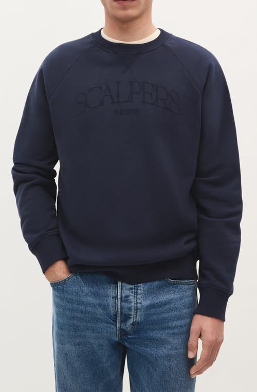 Scalpers Theatre Flock Sweater In Blue