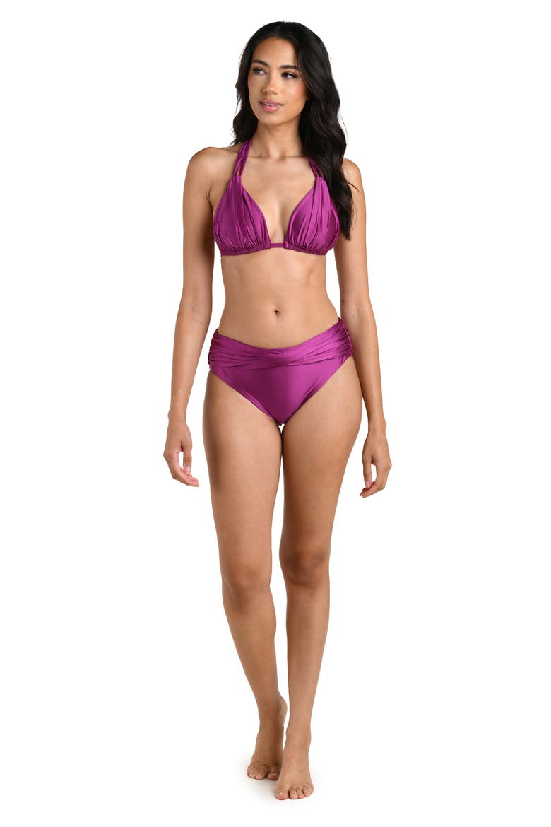 Earth Halter Bikini Top, Alternate, color, BERRY