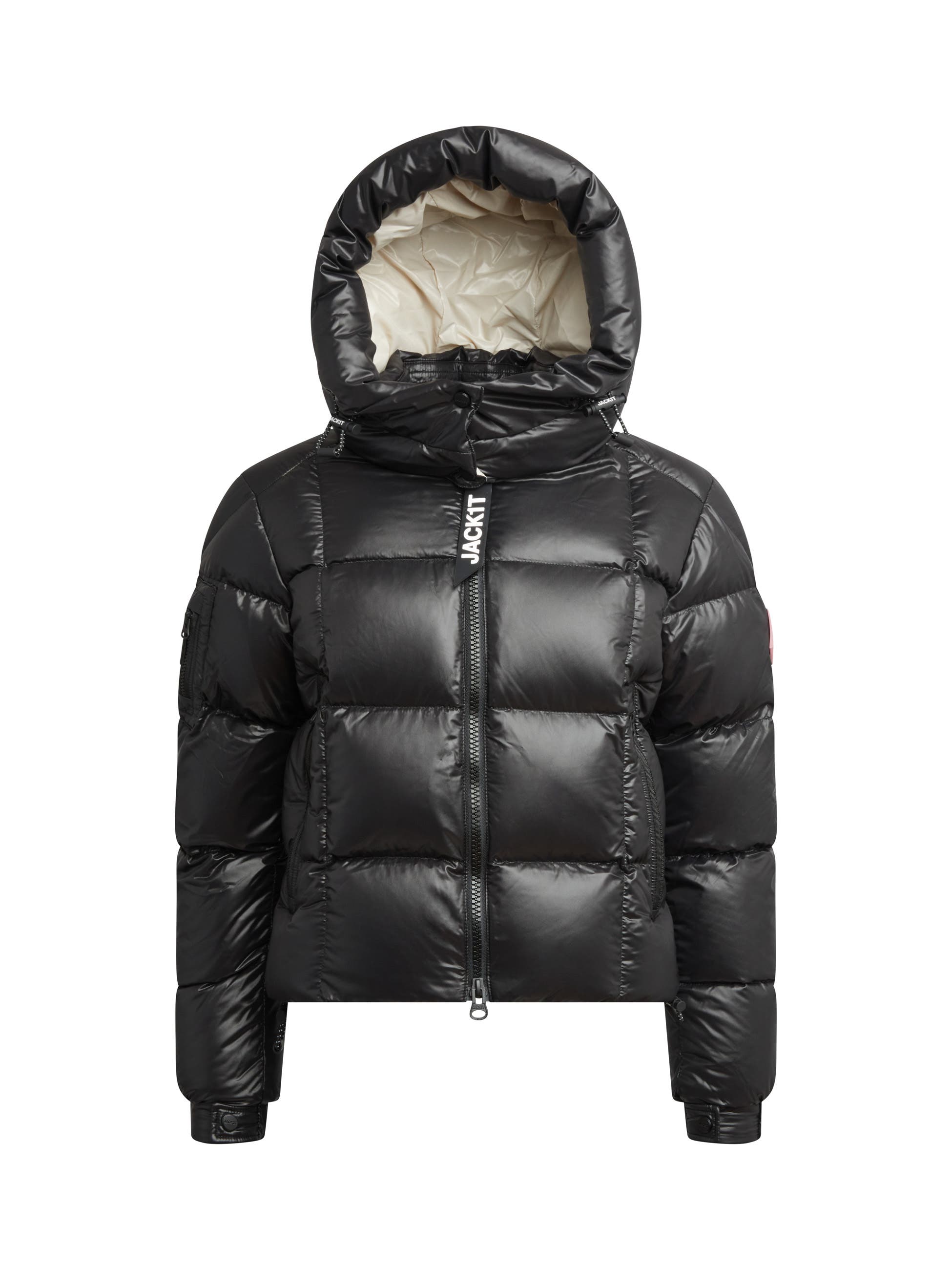 EZ Boxed Hooded Cropped Puffer Coat - image 2
