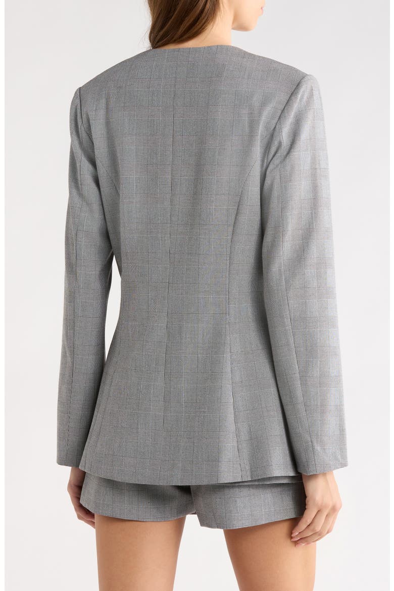 Blake Glen Plaid Collarless Jacket, Alternate, color, BLACK WHITE