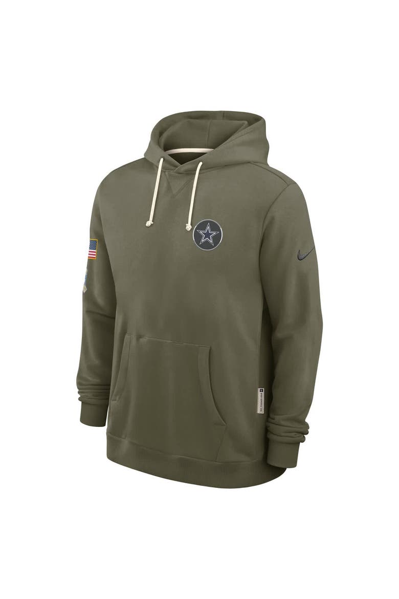 Men's Nike Olive Dallas Cowboys 2025 Salute to Service Sideline Standard Issue Dri-FIT Hoodie, Alternate, color, Olive