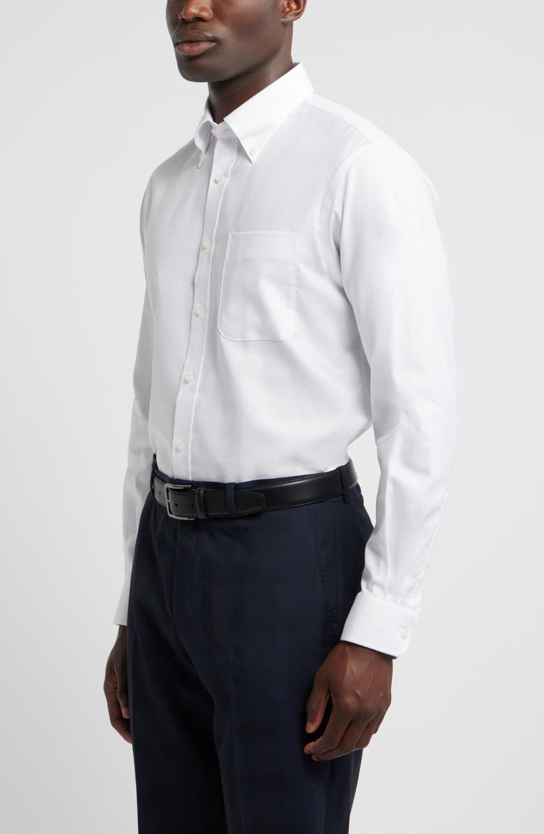 Nordstrom Traditional Fit Cotton Oxford Non-Iron Dress Shirt, Alternate, color, White Royal Oxford