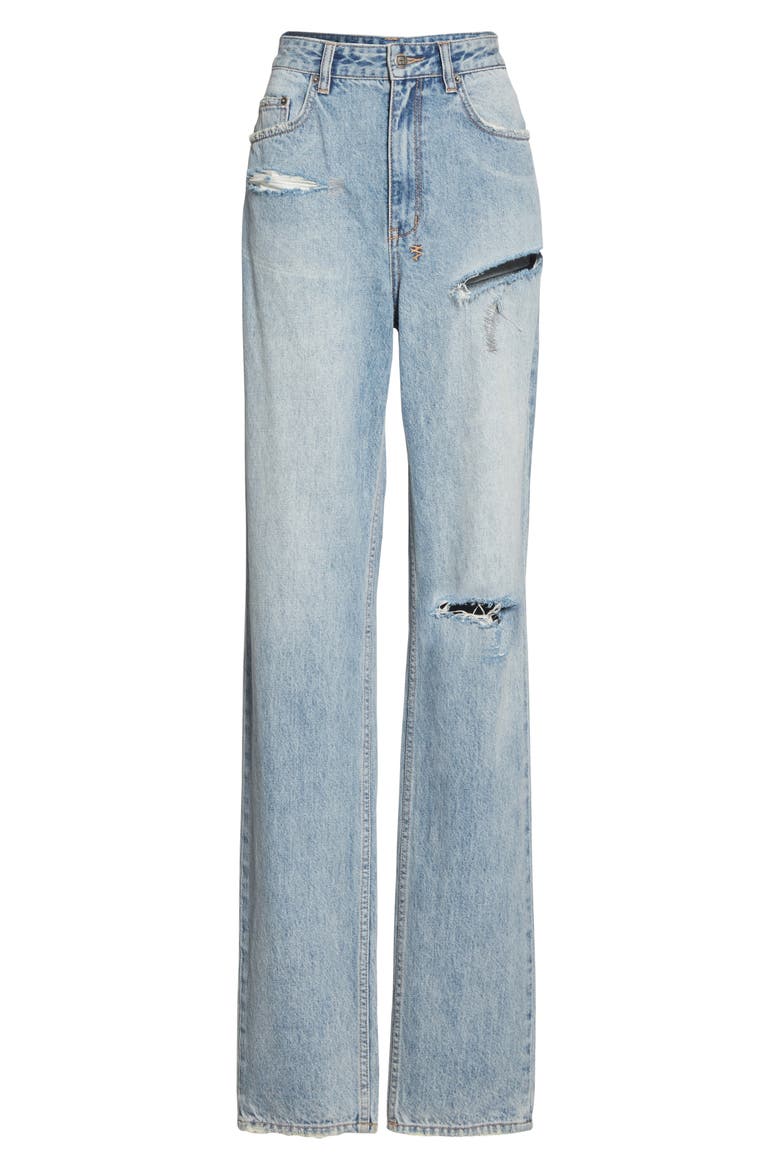 x Kendall Jenner Playback Ripped Jeans, Alternate, color, DENIM