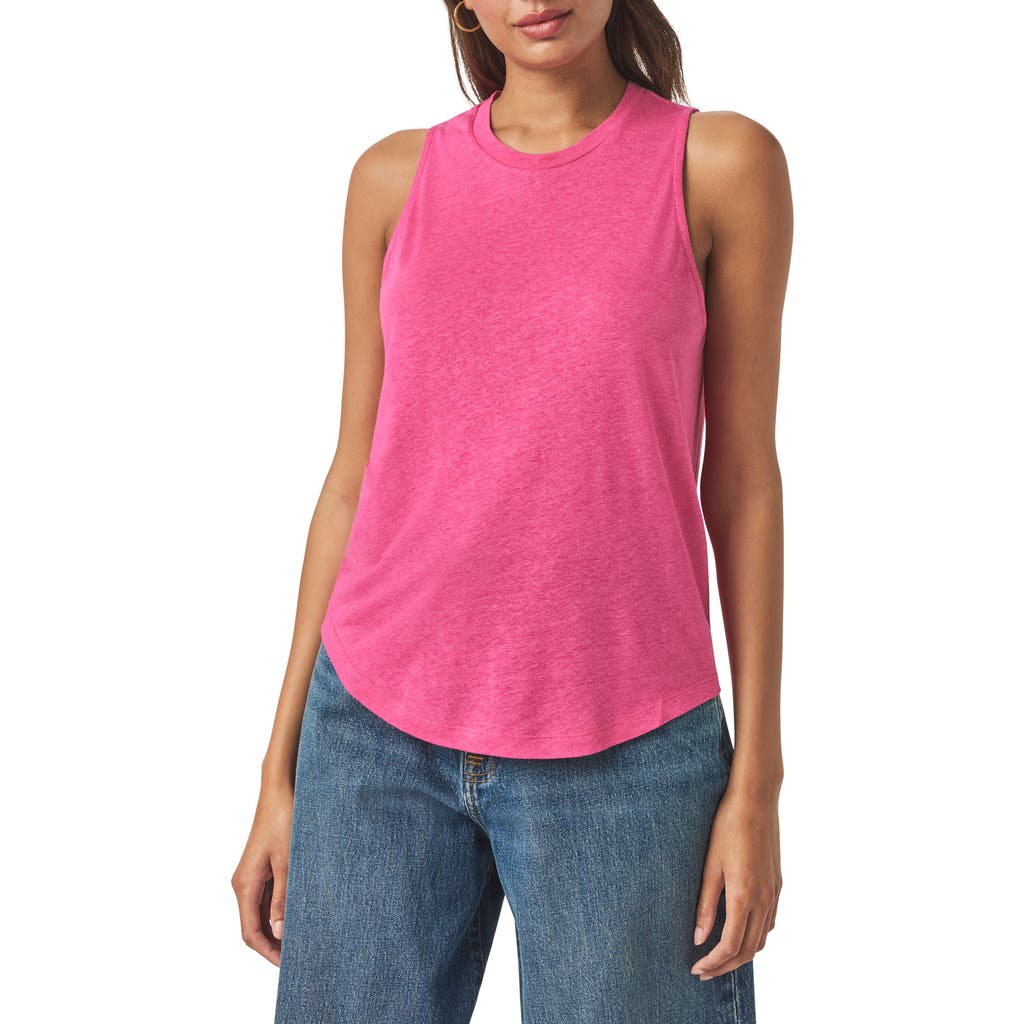 Splendid Cady Crewneck Linen Blend Tank In Pink