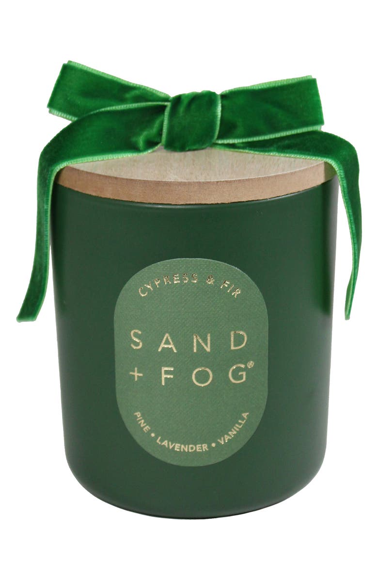SAND AND FOG Bow Cypress Fir Candle, Main, color,