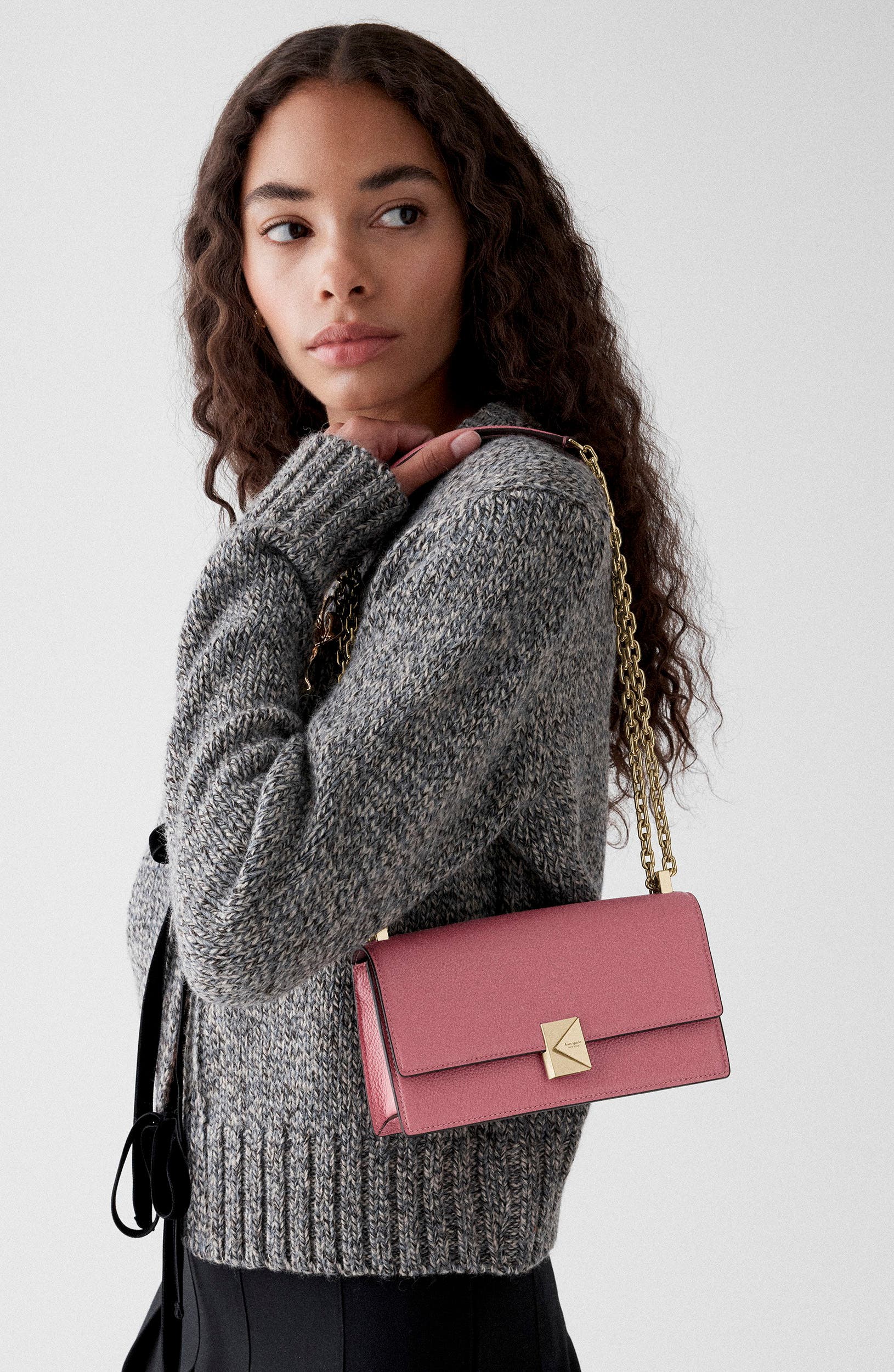 deco pebble leather convertible crossbody bag, Alternate, color, POMEGRANATE.