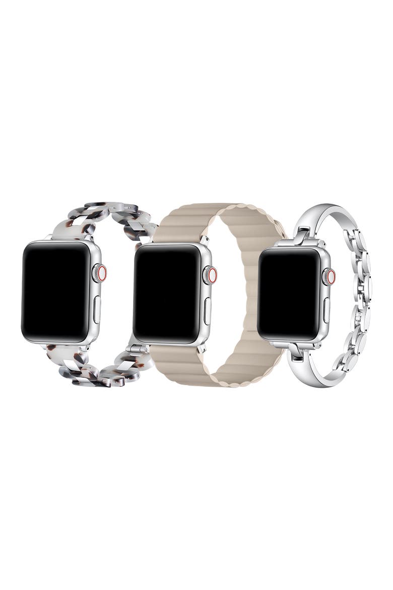Assorted 3-Pack Apple Watch® Watchbands, Main, color, SILVER ASSORTED