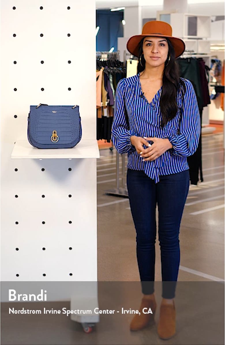 Amberley Croc Embossed Leather Crossbody Bag, sales video thumbnail