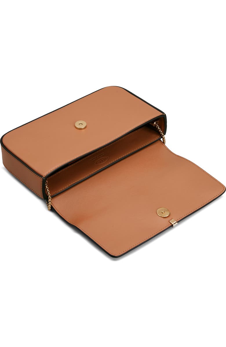 Tod's Mini Leather Flap Bag, Alternate, color, Kenia Scuro