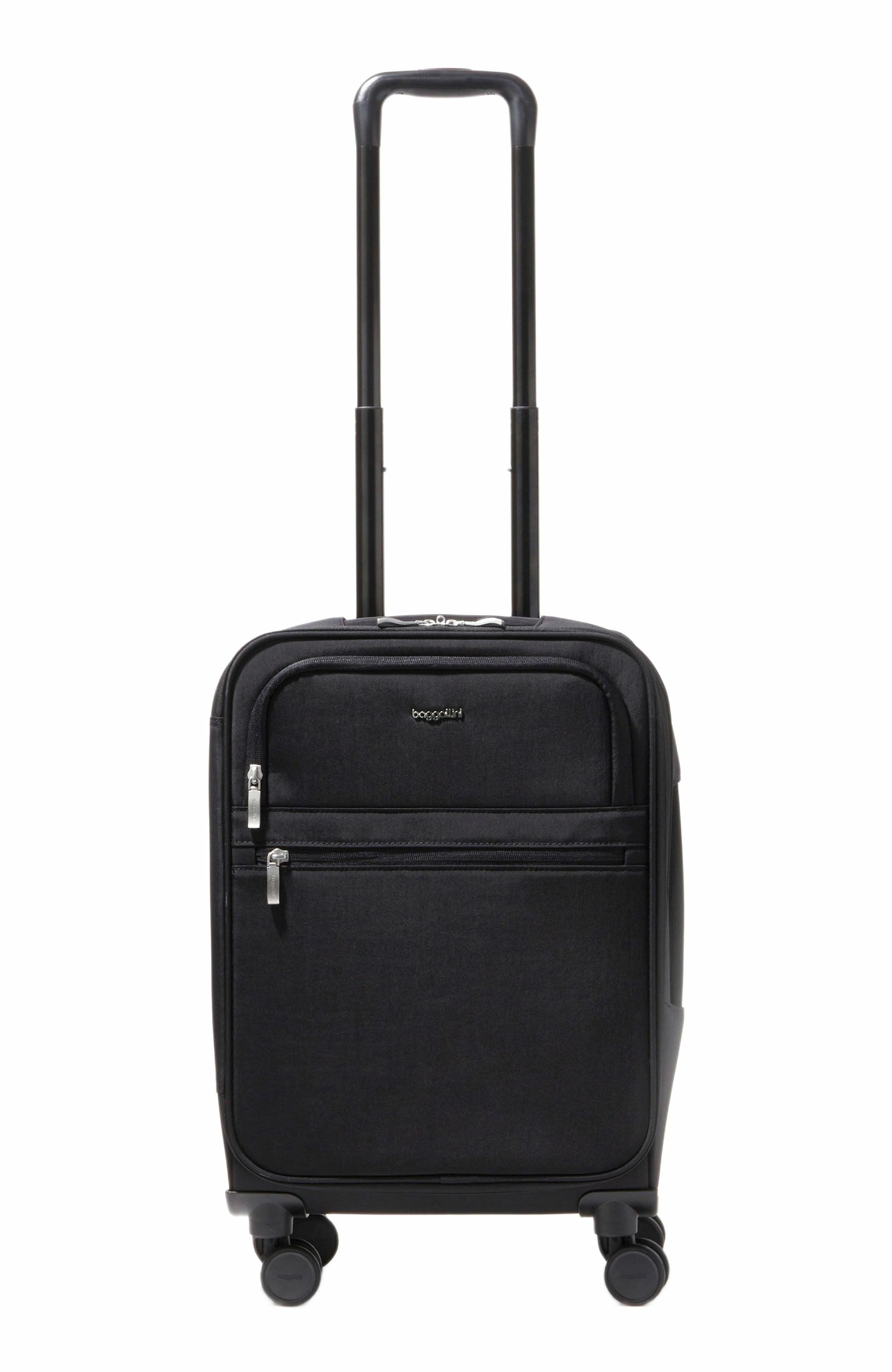 BAGGALLINI 4 Wheel Carry-On Suitcase, Main, color, Black