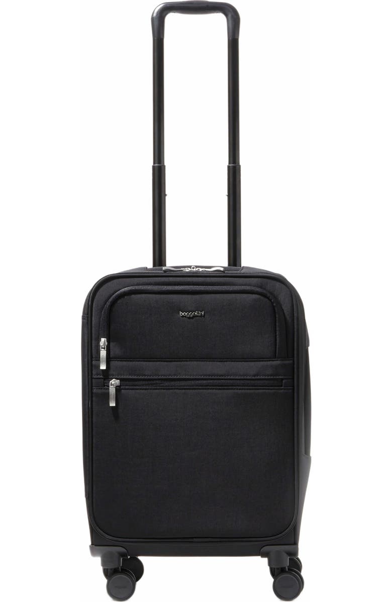 BAGGALLINI 4 Wheel Carry-On Suitcase, Main, color, Black